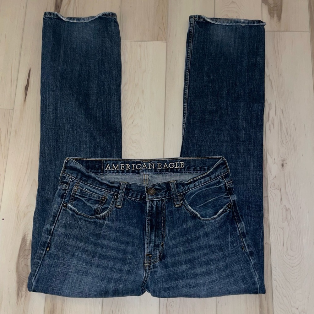 American Eagle Original Straight Denim Blue Jeans